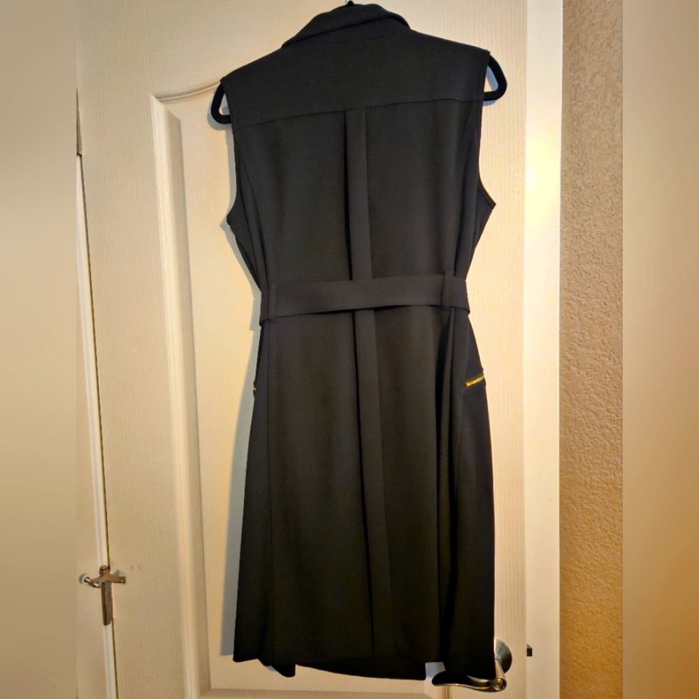Calvin Klein Sleeveless Black Belted Dress 14 - Picture 2 of 8